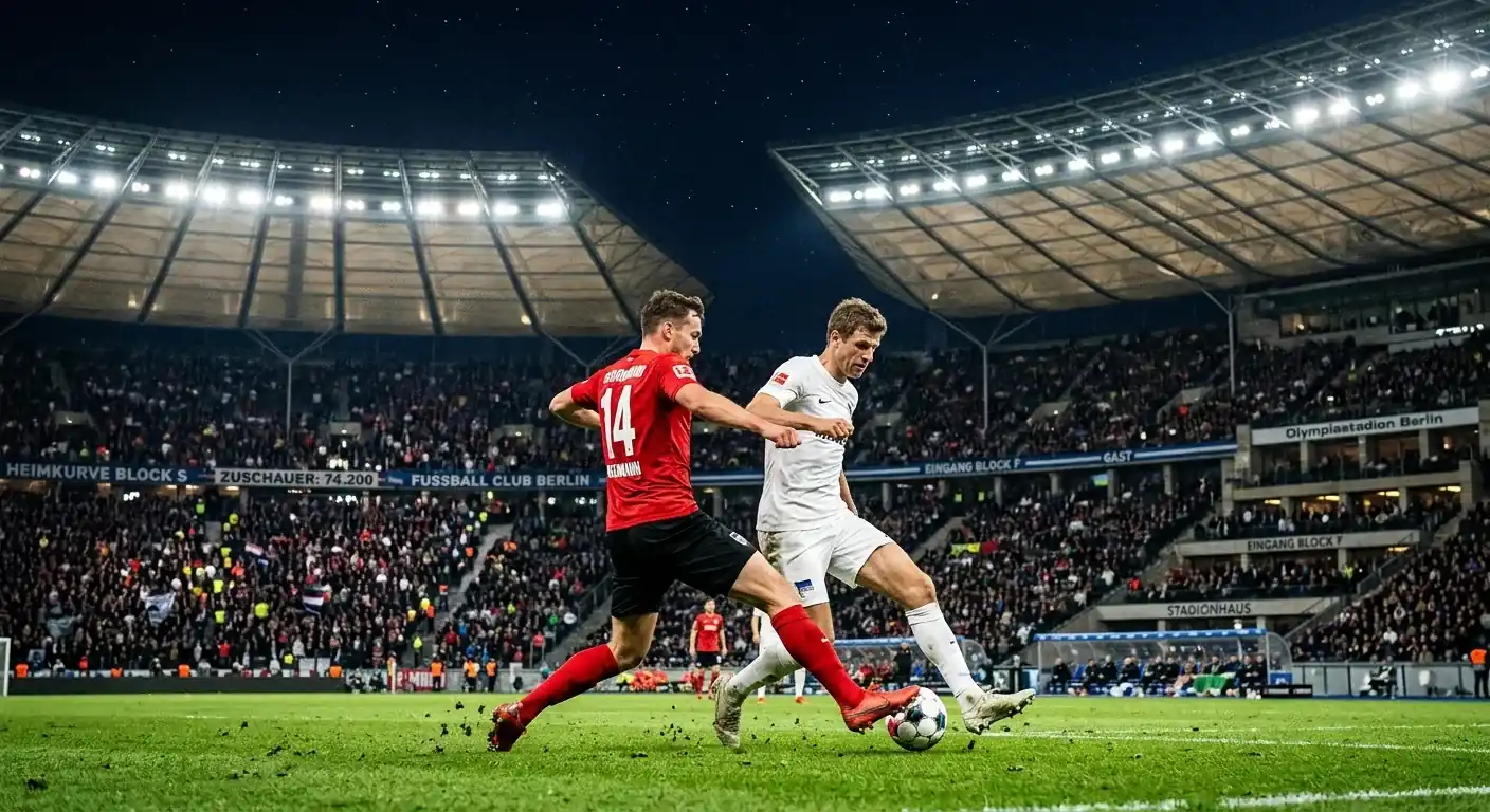 Symbolbild Argentinien gegen Schweiz im WM-Viertelfinale – Spieler unter Flutlicht im offenen Stadion