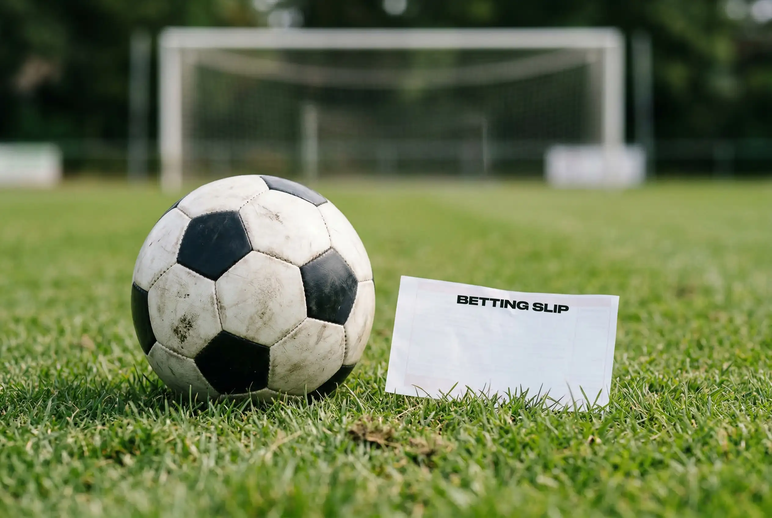 Fußball und Wettschein auf einem grünen Rasen als Symbol für das Sportwetten Glossar zur WM 2026