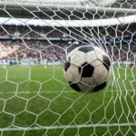 Fußball im Tornetz eines WM-Stadions nach einem Treffer für die Gruppe G Datenanalyse